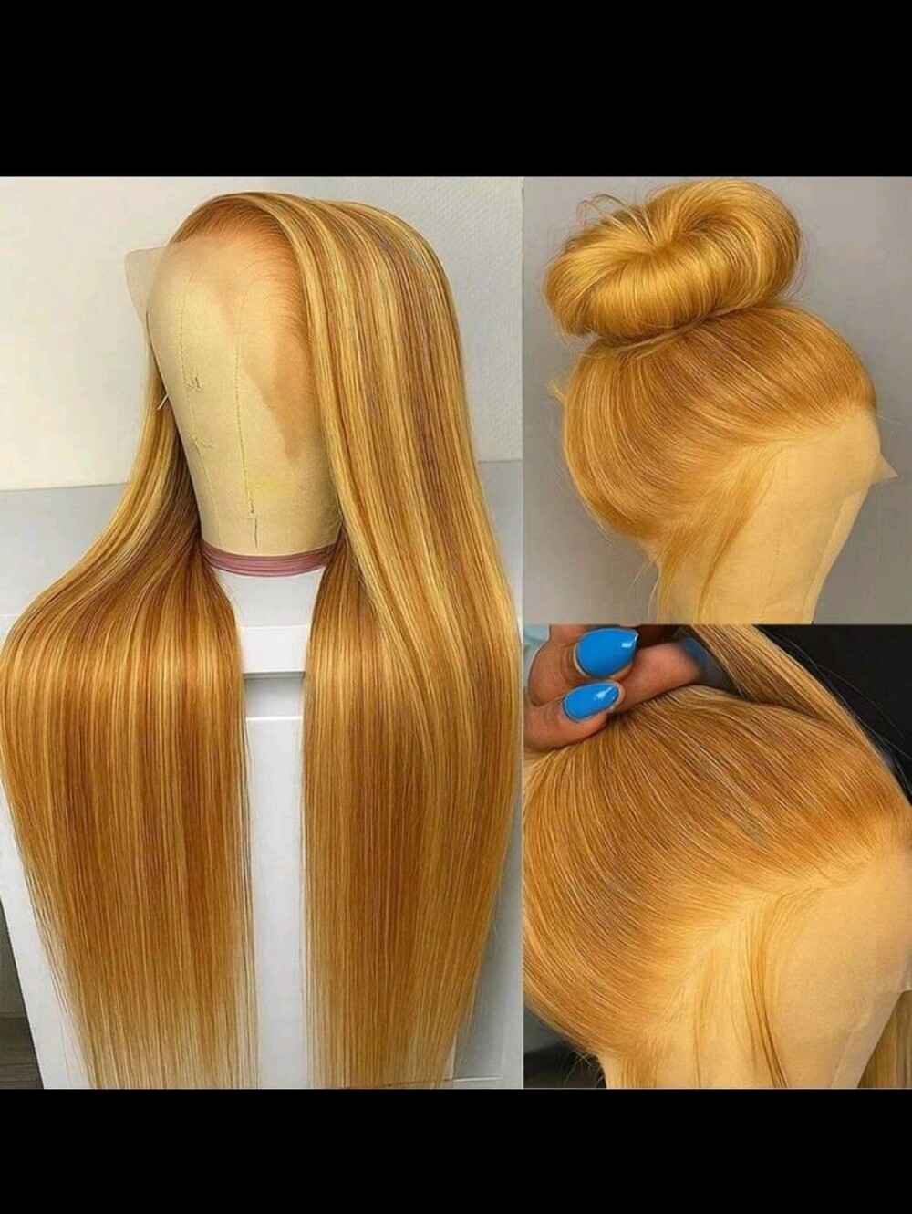 Honey Blonde Straight Lace Front Wig - Natural Shine